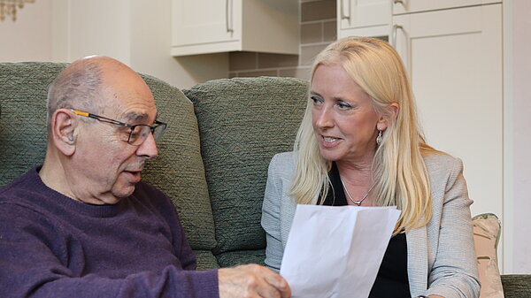 Roz Savage MP speaking with South Cotswolds resident about bills