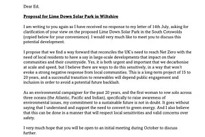 Letter from Roz Savage to Ed Miliband on 30th September 2024